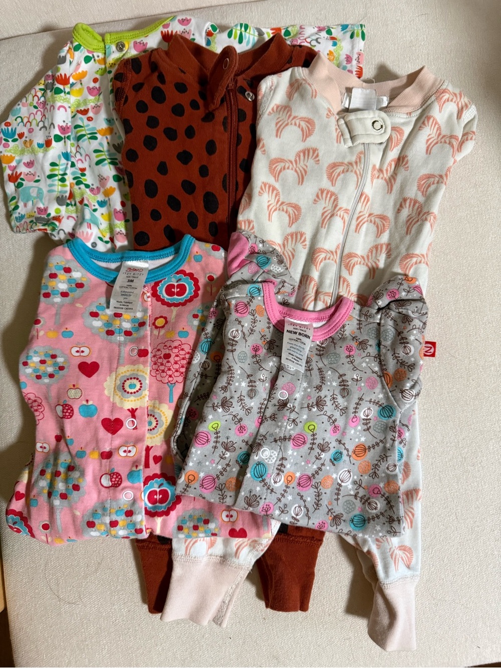 0-3 month (& 1 newborn) sleeper bundle